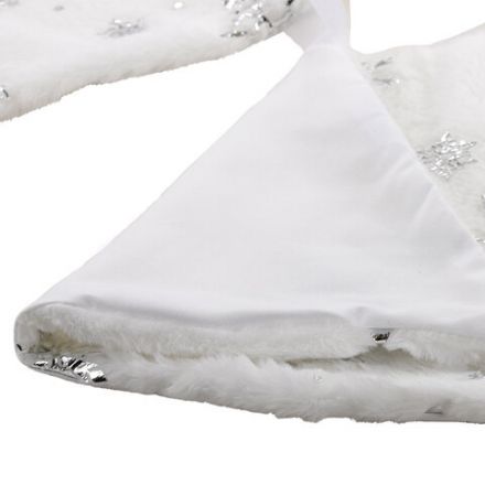 Новогодний коврик под елку белый c серебристыми снежинками, 60 см, полиэстер, ЗОЛОТАЯ СКАЗКА, 592158 Новогодний коврик под елку белый c серебристыми снежинками, 60 см, полиэстер, ЗОЛОТАЯ СКАЗКА, 592158