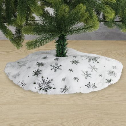 Новогодний коврик под елку белый c серебристыми снежинками, 60 см, полиэстер, ЗОЛОТАЯ СКАЗКА, 592158 Новогодний коврик под елку белый c серебристыми снежинками, 60 см, полиэстер, ЗОЛОТАЯ СКАЗКА, 592158