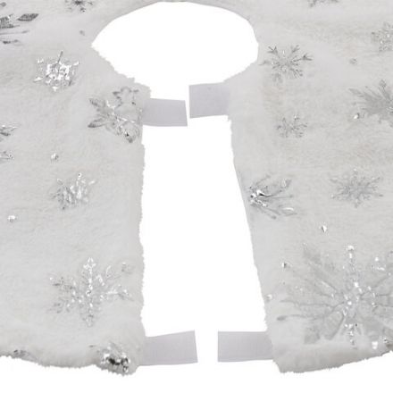 Новогодний коврик под елку белый c серебристыми снежинками, 60 см, полиэстер, ЗОЛОТАЯ СКАЗКА, 592158 Новогодний коврик под елку белый c серебристыми снежинками, 60 см, полиэстер, ЗОЛОТАЯ СКАЗКА, 592158