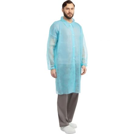 Халат на кнопках 20гр/м2 р.XXL, голубой(10шт/упак),арт.406-877-007,к