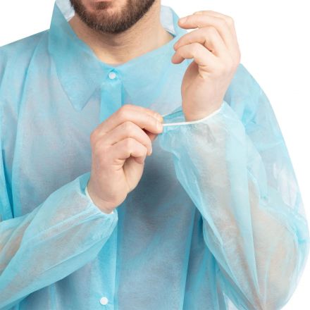Халат на кнопках 20гр/м2 р.XXL, голубой(10шт/упак),арт.406-877-007,к