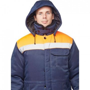 Куртка рабочая зимняя з32-КУ син/оранж смес 56-58/170-176 арт.Валькирия