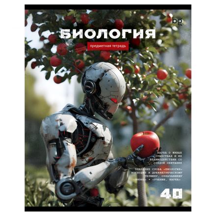 Тетрадь предметная 40л., BG "Робот" - Биология, эконом
