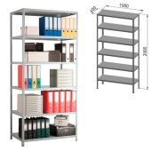 Стеллаж металлический ПРАКТИК "MS", 2000х1000х400 мм, 6 полок, MS 200/100х40/6 Стеллаж металлический ПРАКТИК "MS", 2000х1000х400 мм, 6 полок, MS 200/100х40/6