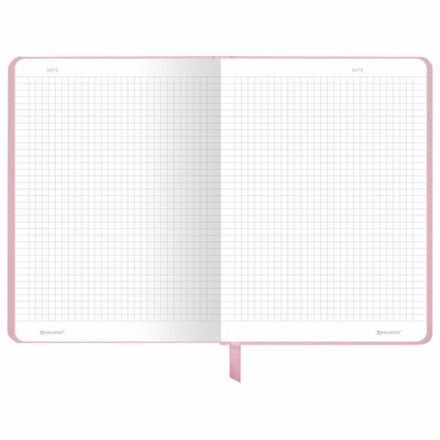 Блокнот с резинкой в клетку 96 л., А5 145х203 мм, твердая обложка, BRAUBERG, "Minimal", розовый, 116319