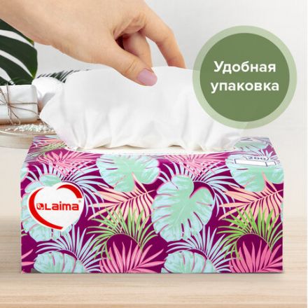Салфетки косметические 200 шт. в картонном боксе 2-слойные, LAIMA "Everyday", 20х20 см, 113589 Салфетки косметические 200 шт. в картонном боксе 2-слойные, LAIMA "Everyday", 20х20 см, 113589