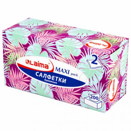 Салфетки косметические 200 шт. в картонном боксе 2-слойные, LAIMA "Everyday", 20х20 см, 113589 Салфетки косметические 200 шт. в картонном боксе 2-слойные, LAIMA "Everyday", 20х20 см, 113589