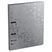 Папка на 2 кольцах Berlingo "Metallic", 24мм, 1000мкм, серебряный металлик, D-кольца, с внутр. карманом Папка на 2 кольцах Berlingo "Metallic", 24мм, 1000мкм, серебряный металлик, D-кольца, с внутр. карманом