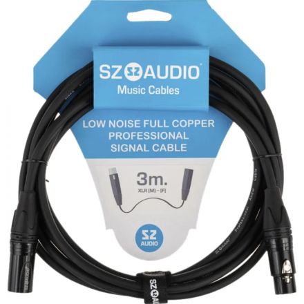 Кабель микрофонный SZ-Audio XLRm - XLRf 3m Black Кабель микрофонный SZ-Audio XLRm - XLRf 3m Black