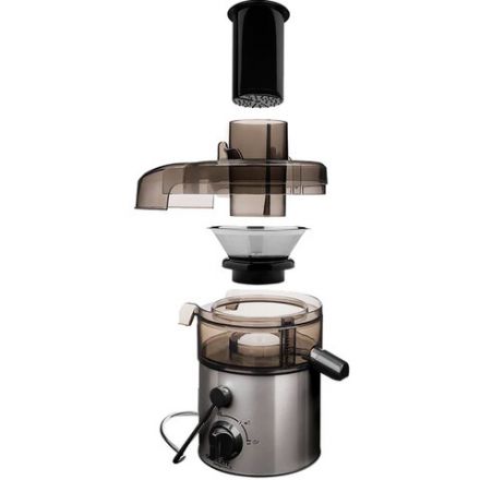Соковыжималка SCARLETT SC-JE50S18, 800 Вт, стакан 0,6 л, емкость для жмыха 1 л, пластик, сталь/черный