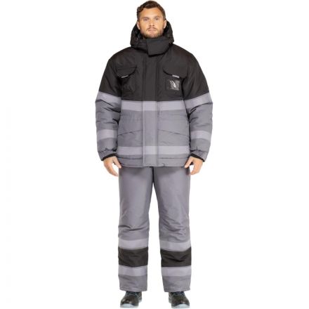 Костюм рабочий зимний мужской з50-КПК СОП сер/черн р.52-54/170-176 Костюм рабочий зимний мужской з50-КПК СОП сер/черн р.52-54/170-176