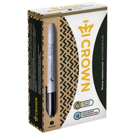 Маркер перманентный CROWN "Multi Marker Slim", ЧЕРНЫЙ, круглый наконечник, 2 мм, P-505 Маркер перманентный CROWN "Multi Marker Slim", ЧЕРНЫЙ, круглый наконечник, 2 мм, P-505