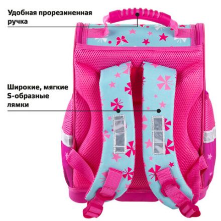 Ранец ЮНЛАНДИЯ WISE, 1 отделение, 3 кармана, устойчивое дно, "Lovely fox", 37x29х15 см, 271396