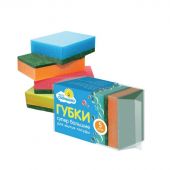 Губки для мытья посуды Чисто Солнышко поролоновые 90х60х30 мм 5 штук в упаковке