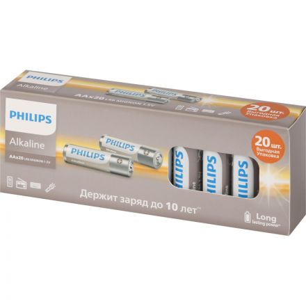 Батарейка Philips Entry AA LR6A20BX/51 LR6-20BL 20 шт/уп Батарейка Philips Entry AA LR6A20BX/51 LR6-20BL 20 шт/уп