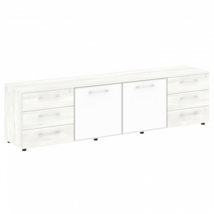Yalta Тумба модульная LT.TS-4.2 white Снежная патина/Стекло white 2188*450*580