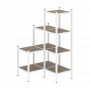 Loft Угловой внутренний стеллаж наборный VR.L-36 Тиквуд тёмный/Белый металл 862*862*1458