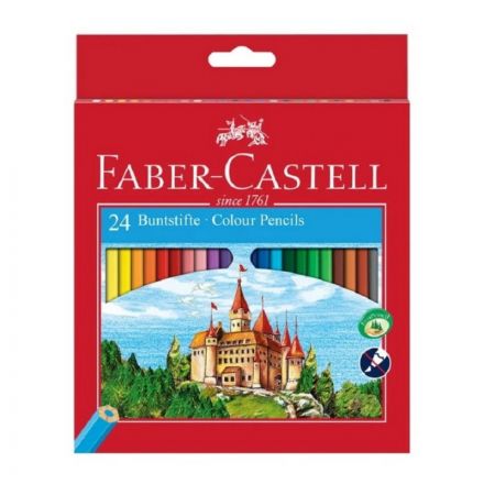 Карандаши цветные 24цв 6-гран Faber-Castell Grip Eco Замок120124