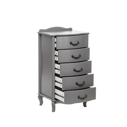 Комод Leset "Джульетта" узкий (5 ящ.), Серый ясень Комод Leset "Джульетта" узкий (5 ящ.), Серый ясень