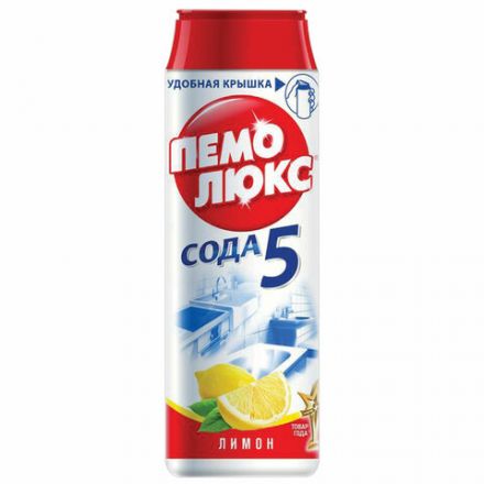 Чистящее средство 480 г, ПЕМОЛЮКС Сода-5/7, "Лимон", порошок, 2415944