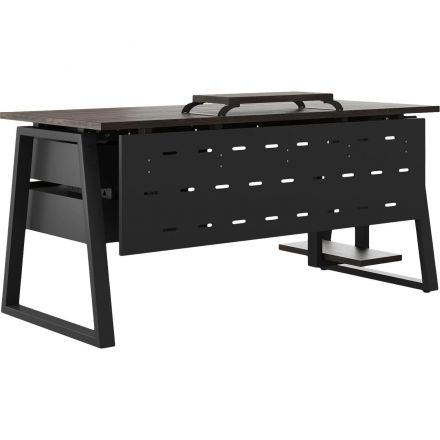 Стол офисный Kobor TR-100/60 1000x600x750 Черный муар/Дуб чарльстон