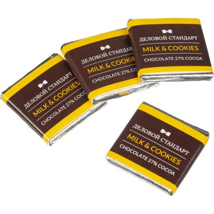 Шоколад порционный Деловой Стандарт Milk&cookies, 5г/80шт Шоколад порционный Деловой Стандарт Milk&cookies, 5г/80шт