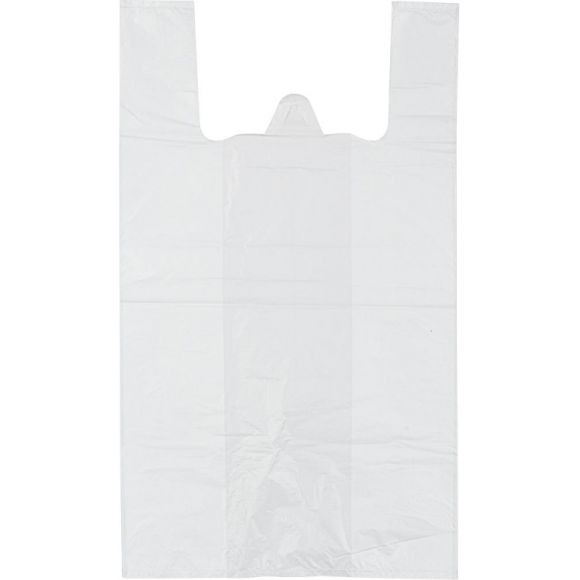 Пакет-майка ПНД белый 15 мкм (30+18х55 см, 100 штук в упаковке)