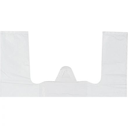 Пакет-майка ПНД белый 15 мкм (30+18х55 см, 100 штук в упаковке)