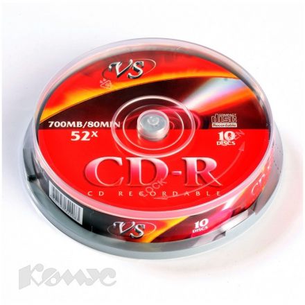 Диск CD-R VS 0,7 GB 52x (10 штук в упаковке) Диск CD-R VS 0,7 GB 52x (10 штук в упаковке)