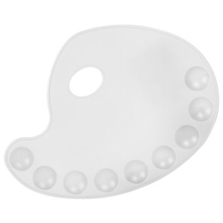 Палитра художественная пластиковая овальная 28х21 см, 9 ячеек, BRAUBERG ART DEBUT, 192229 Палитра художественная пластиковая овальная 28х21 см, 9 ячеек, BRAUBERG ART DEBUT, 192229