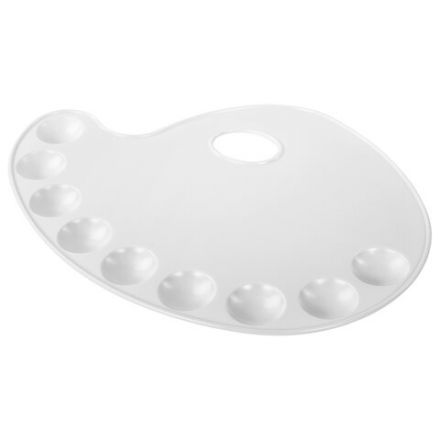 Палитра художественная пластиковая овальная 28х21 см, 9 ячеек, BRAUBERG ART DEBUT, 192229 Палитра художественная пластиковая овальная 28х21 см, 9 ячеек, BRAUBERG ART DEBUT, 192229