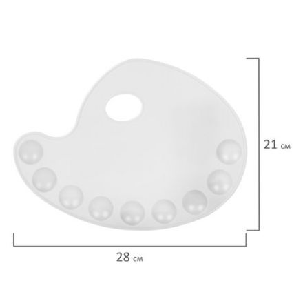 Палитра художественная пластиковая овальная 28х21 см, 9 ячеек, BRAUBERG ART DEBUT, 192229 Палитра художественная пластиковая овальная 28х21 см, 9 ячеек, BRAUBERG ART DEBUT, 192229