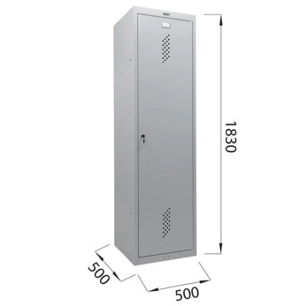 Шкаф металлический для одежды BRABIX "LK 11-50", УСИЛЕННЫЙ, 2 отделения, 1830х500х500 мм, 22 кг, 291132, S230BR404102