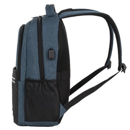 Рюкзак BRAUBERG URBAN универсальный, с отделением для ноутбука, USB-порт, "Denver", синий, 46х30х16 см, 229893