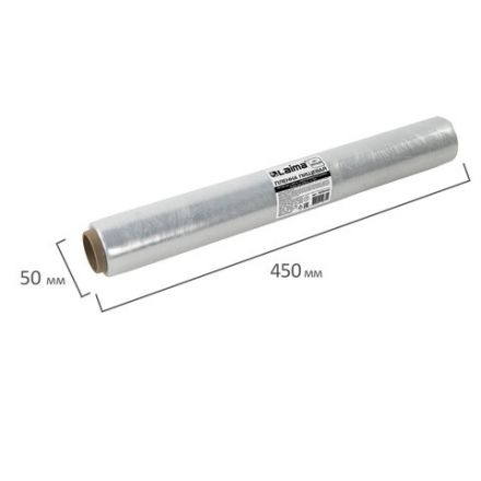 Пленка пищевая ПЭ 450 мм х 200 м, гарантированная длина, 6 мкм, вес 0,49 кг +- 5%, LAIMA, 605040 Пленка пищевая ПЭ 450 мм х 200 м, гарантированная длина, 6 мкм, вес 0,49 кг +- 5%, LAIMA, 605040