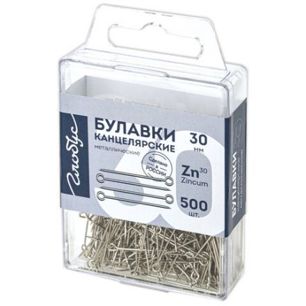 Булавки универсальные 30 мм, 500 шт., упаковка с европодвесом, GLOBUS, Б30-500 Булавки универсальные 30 мм, 500 шт., упаковка с европодвесом, GLOBUS, Б30-500