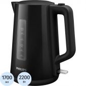 Чайник PHILIPS, мощность 2200Вт, объем 1,7л., пластик, черный Чайник PHILIPS, мощность 2200Вт, объем 1,7л., пластик, черный