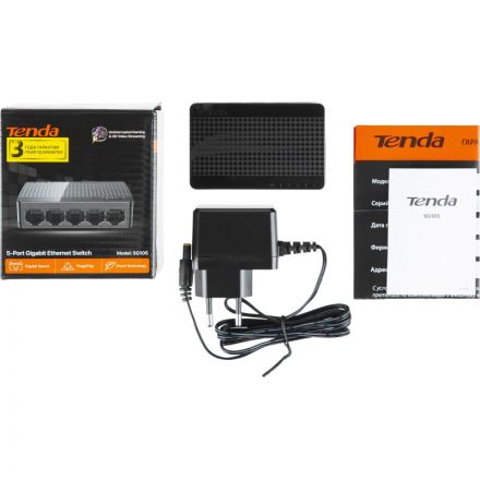 Коммутатор Tenda SG105 1000 Мбит/сек, 100 Мбит/сек Коммутатор Tenda SG105 1000 Мбит/сек, 100 Мбит/сек