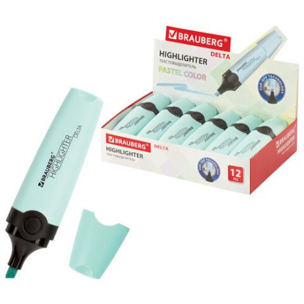 Текстовыделитель BRAUBERG "DELTA PASTEL", БИРЮЗОВЫЙ, линия 1-5 мм, 151732 Текстовыделитель BRAUBERG "DELTA PASTEL", БИРЮЗОВЫЙ, линия 1-5 мм, 151732