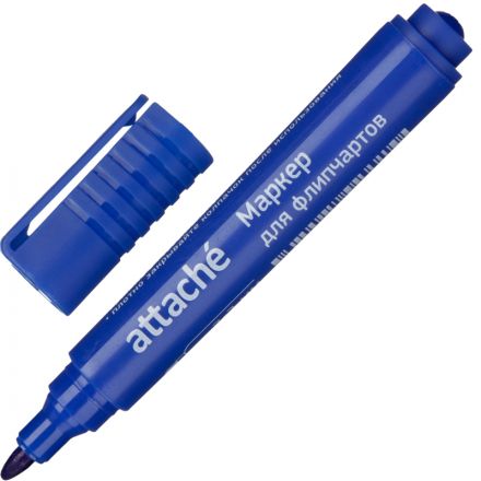 Маркер для флипчартов по бумаге Attache синий 2-3 мм круглый нак Маркер для флипчартов по бумаге Attache синий 2-3 мм круглый нак