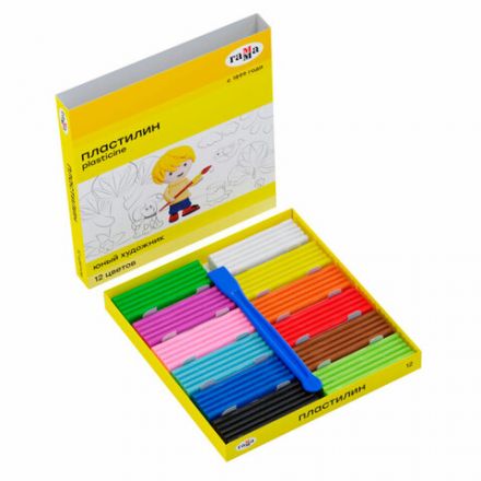 Пластилин ГАММА "Юный художник NEW", 12 цветов, 168 г, со стеком, 280045 Пластилин ГАММА "Юный художник NEW", 12 цветов, 168 г, со стеком, 280045