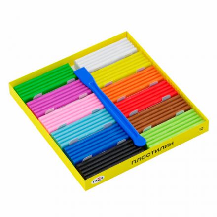 Пластилин ГАММА "Юный художник NEW", 12 цветов, 168 г, со стеком, 280045 Пластилин ГАММА "Юный художник NEW", 12 цветов, 168 г, со стеком, 280045