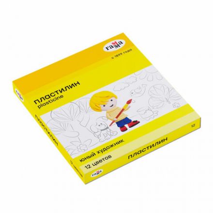 Пластилин ГАММА "Юный художник NEW", 12 цветов, 168 г, со стеком, 280045 Пластилин ГАММА "Юный художник NEW", 12 цветов, 168 г, со стеком, 280045
