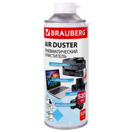 Баллон со сжатым воздухом BRAUBERG ДЛЯ ОЧИСТКИ ТЕХНИКИ 520 мл, 513287 Баллон со сжатым воздухом BRAUBERG ДЛЯ ОЧИСТКИ ТЕХНИКИ 520 мл, 513287
