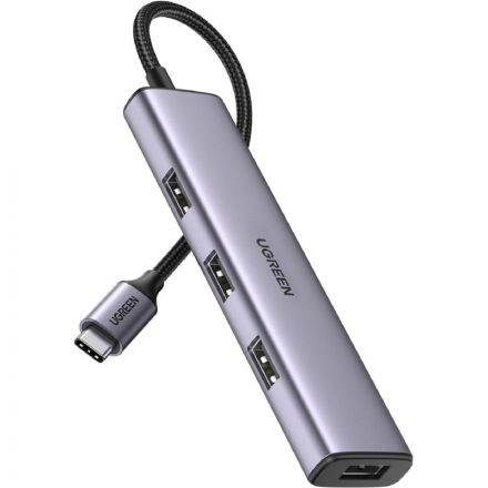 Разветвитель USB Ugreen CM473 (20841) USB-C to 4xUSB 3.0 Hub. серый