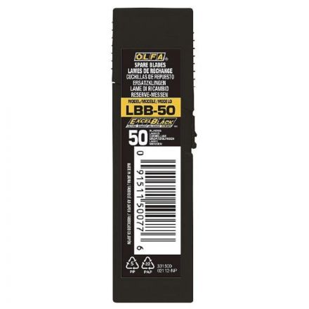 Лезвие OLFA EXCEL BLACK сегментир. 18 мм, 8 сегментов, 50 шт/уп (OL-LBB-50) Лезвие OLFA EXCEL BLACK сегментир. 18 мм, 8 сегментов, 50 шт/уп (OL-LBB-50)