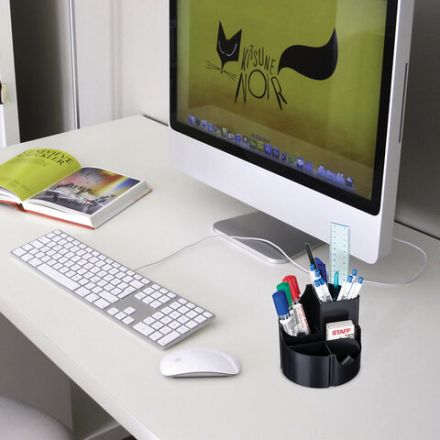 Подставка-органайзер STAFF Basic, 120х120х110 мм, 5 отделений, черная, 237949 Подставка-органайзер STAFF Basic, 120х120х110 мм, 5 отделений, черная, 237949