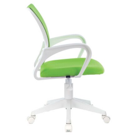 Кресло BRABIX "Fly MG-396W", с подлокотниками, пластик белый, сетка, салатовое, 532403, MG-396W_532403 Кресло BRABIX "Fly MG-396W", с подлокотниками, пластик белый, сетка, салатовое, 532403, MG-396W_532403