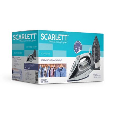 Утюг SCARLETT SC–SI30K66, 3000 Вт, керамическое покрытие, паровой удар, антинакипь, самоочистка, серый, SC-SI30K66 Утюг SCARLETT SC–SI30K66, 3000 Вт, керамическое покрытие, паровой удар, антинакипь, самоочистка, серый, SC-SI30K66
