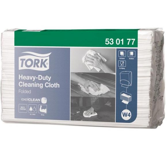 Нетканый материал повышенной прочности универсальный Tork W4 530177 (белый, 60 листов в упаковке)